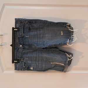 US Polo ASSN- Junior Denim Shorts: Distressed Look with Frayed Hem Size: 13/14